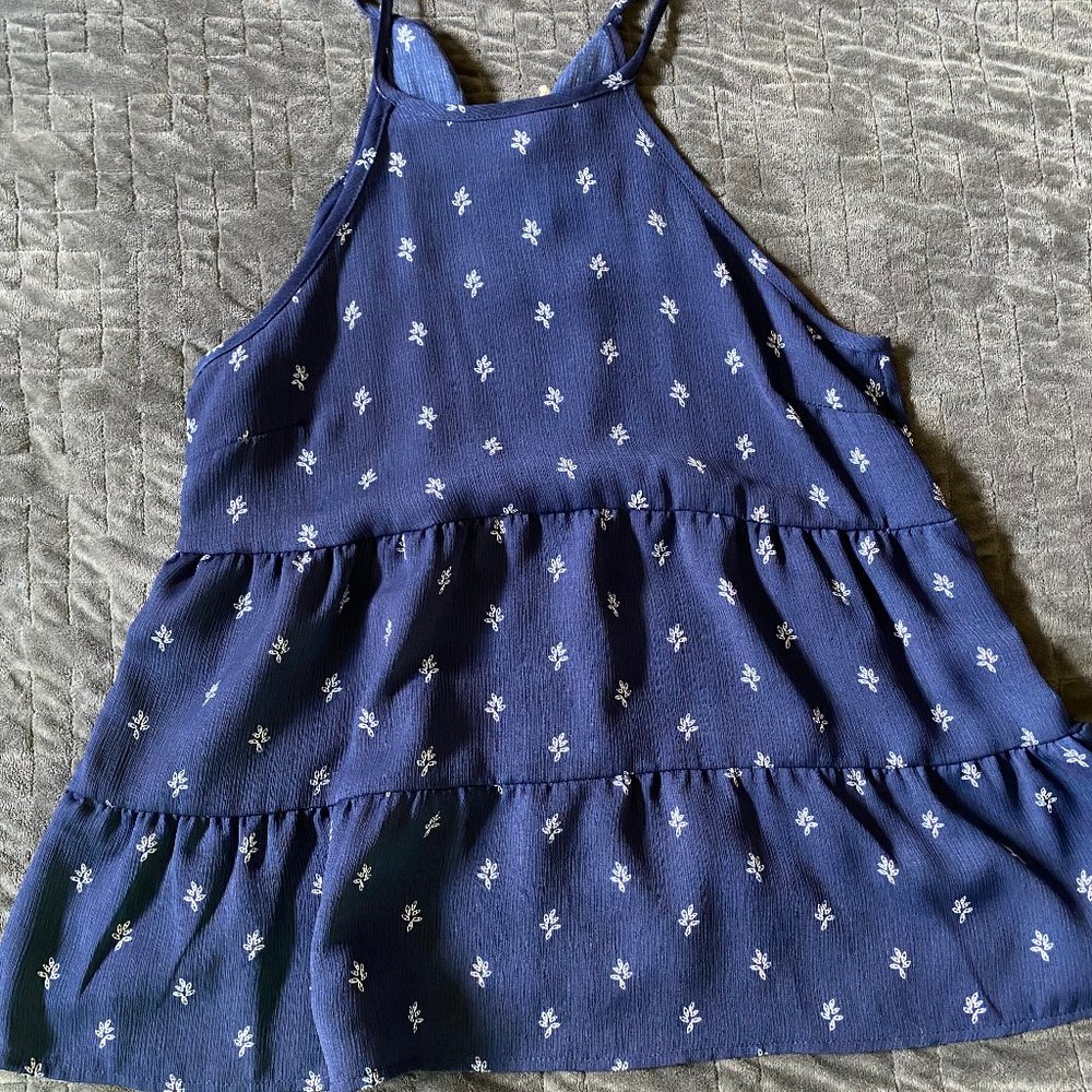 Navy Patterned Blouse - image 1